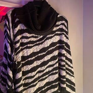 Black and white turtleneck